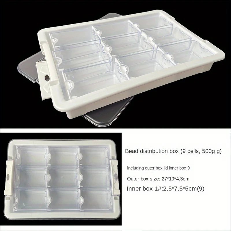 Transparent storage box independent box with transparent outer cover, nail accessories classification box, DIY bead box