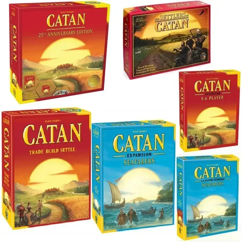 Versione inglese catan gioco da tavolo puzzle giocattolo per il tempo libero carta da gioco 2-8 persone giochi di carte per feste