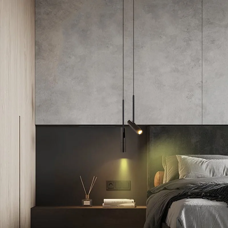 Nordic Black LED Chandelier Pendant Lights Bedroom Bedside Lighting Decor Dining Fixture Hanging Lamp Adjustable Angle Lustres - view 3