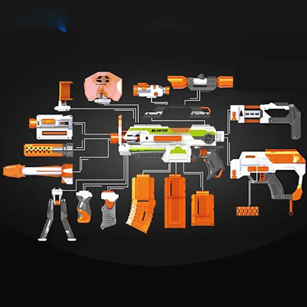 Nrefstoy arma peças modificadas para nerf n-strike elite série silenciador cauda estoque lanterna universal brinquedo arma acessórios