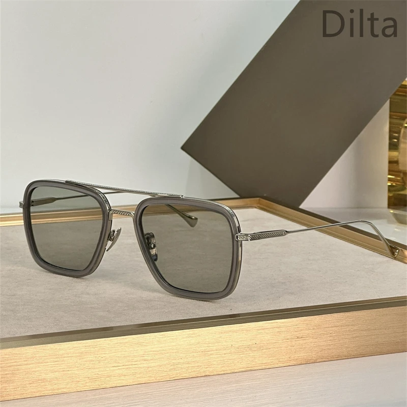 Dilta Flight 006 Fasion Vierkant Luxe Designer Merk Zonnebril Mannen Uv400 Outdoor Dubbele Brug Lunet Soleil Femme