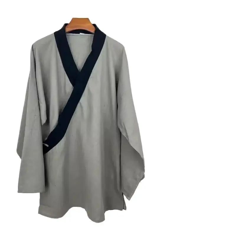 

Ancient Tmes Hanfu Chinese Traditional Dress New Fancy Costume Man Jacket Oblique Cotton Linen Men's Short Robe