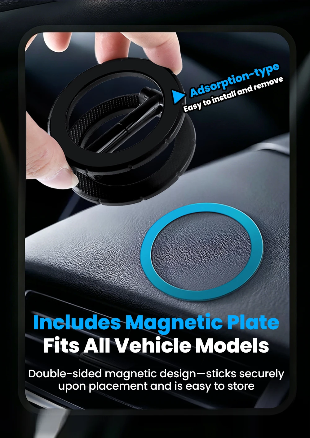 Doppelseitiger Magnetischer Faltbarer Auto-Handyhalter 360° ° Schwenkbare, verstellbare Telefonhalterung für die Navigationshalterung am Armaturenbrett – Detail 6