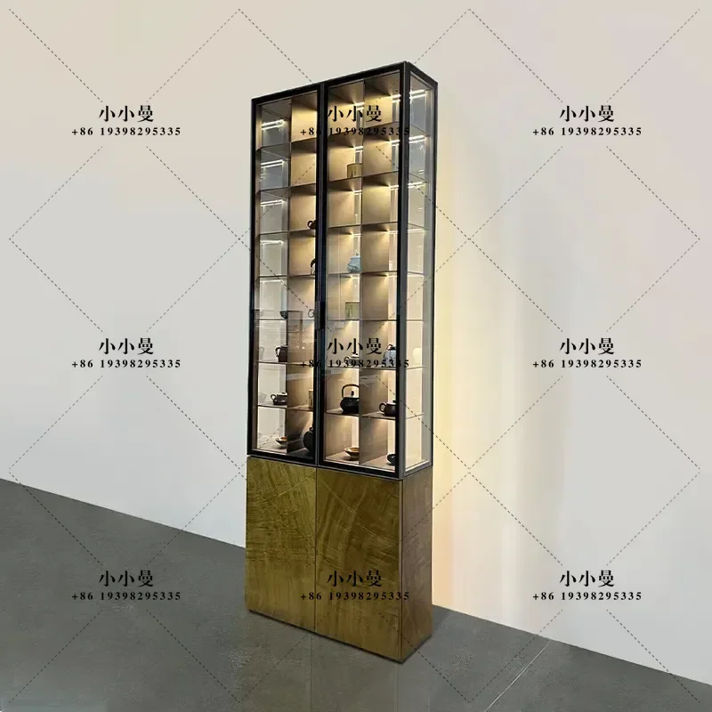 Italian light luxury Duobao cabinet modern Bogu rack tea rack teapot cabinet glass wine cabinet