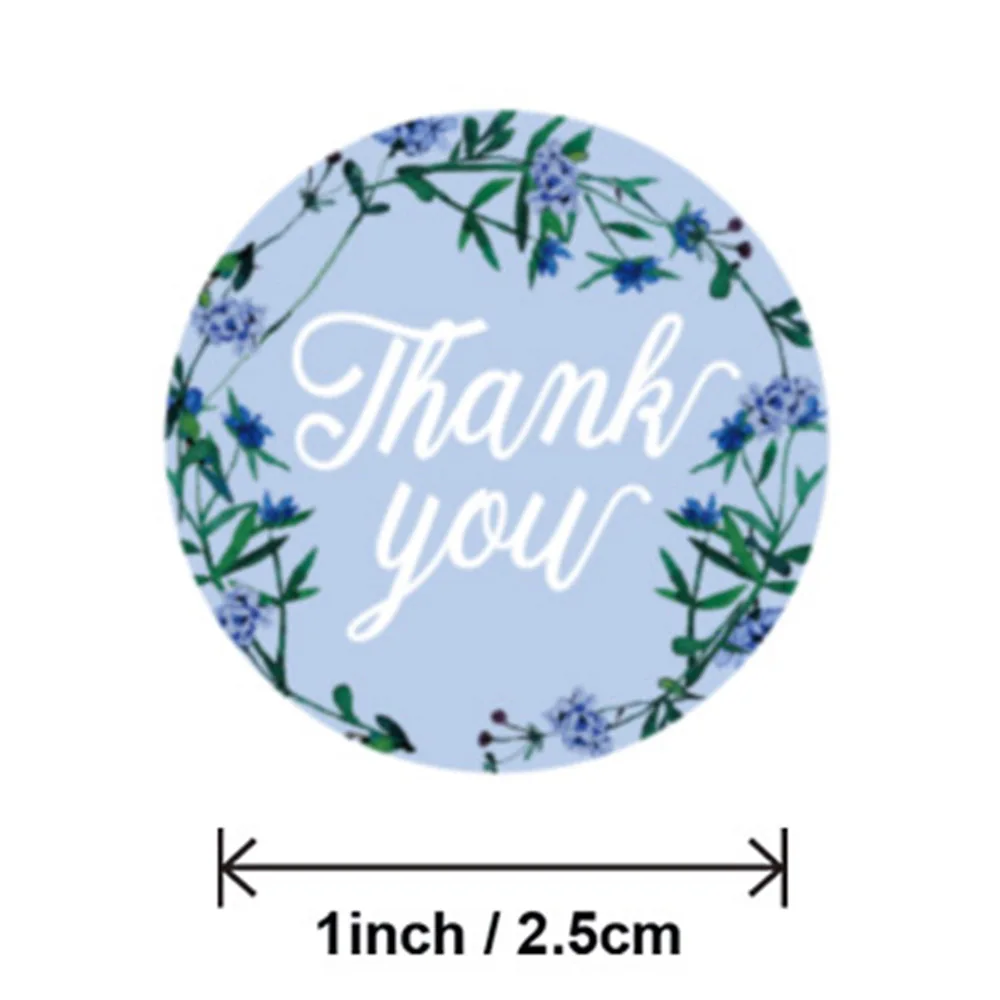 500pcs 8 styles Thank You Sticker for Seal Labels Round Floral Multi Color Labels Sticker handmade offer Stationery Sticker