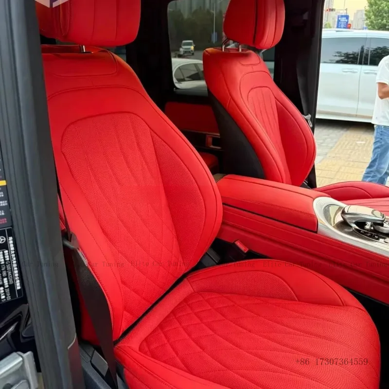 

Luxury Range Rover Full Set Car Cowhide Seat Cover for Vogue Sport Defender Benz Leather