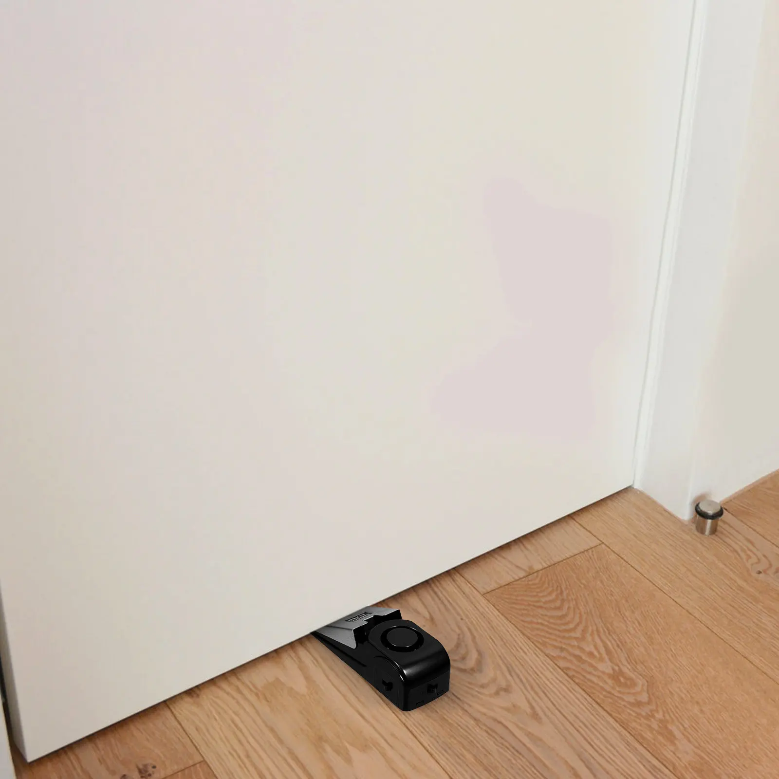 Metal Door Stop Alarm 120Db Loud Security Alert Door Stopper Wedge Heavy Duty for Home Office Travel Anti Skid Function Black
