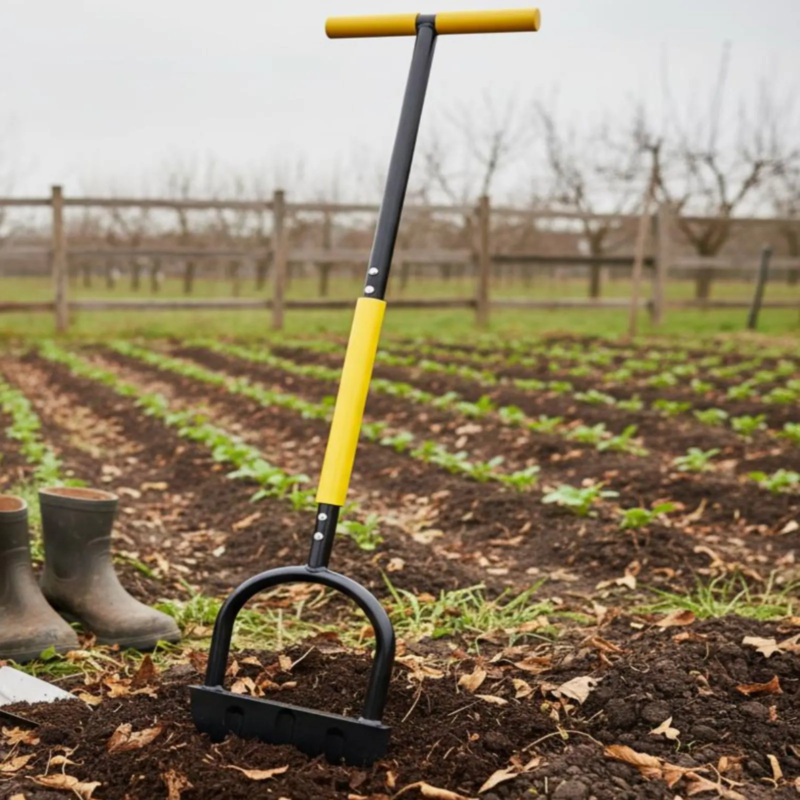 

Manual Lawn Aerator Sturdy Duty Tine Cultivator Tool Standing Garden Weeder Reduces Spine Strain Gardening Equipment