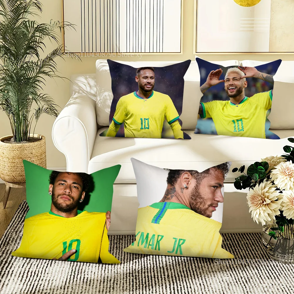 F-Football N-Neymar Pillow Case Fashion Square Pillowcase Bedroom Sofa Room Ins Decoration Leisure Cushion Cover