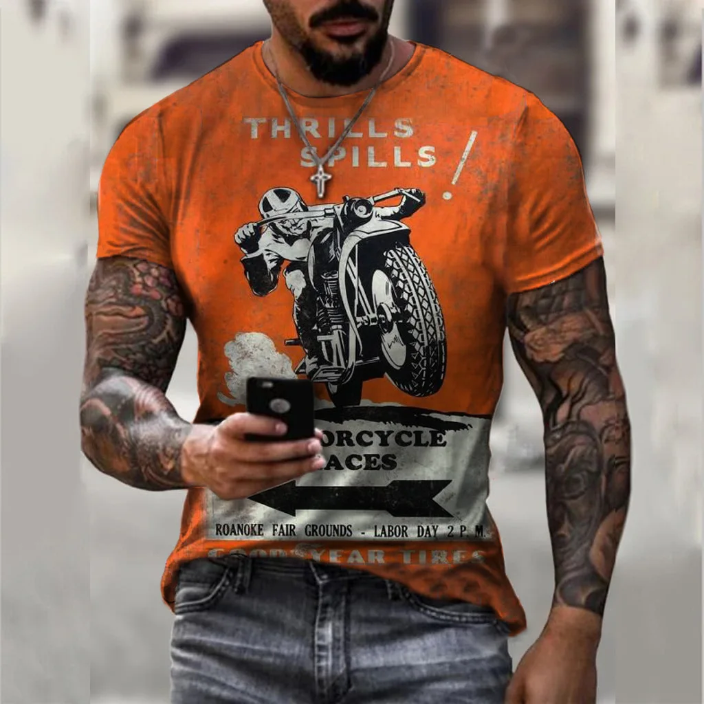 Men's outdoor hiking T-shirt 3D printed design rock climbing cross-country running Drifit camping