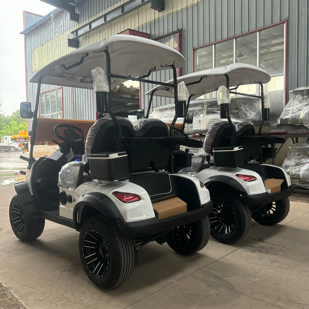 الفاخرة عالية الجودة 2 مقعد عربات الغولف الكهربائية الليثيوم فائدة مركبة سيارة الغولف الصيد عربات التي تجرها الدواب #5