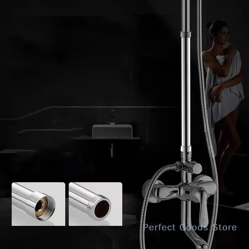 

Круглая удлинительная трубка, удлиненная труба, раздвижная планка, душевая трубка для ванной комнаты, удлиненная труба, кронштейн для ручного душа, держатель