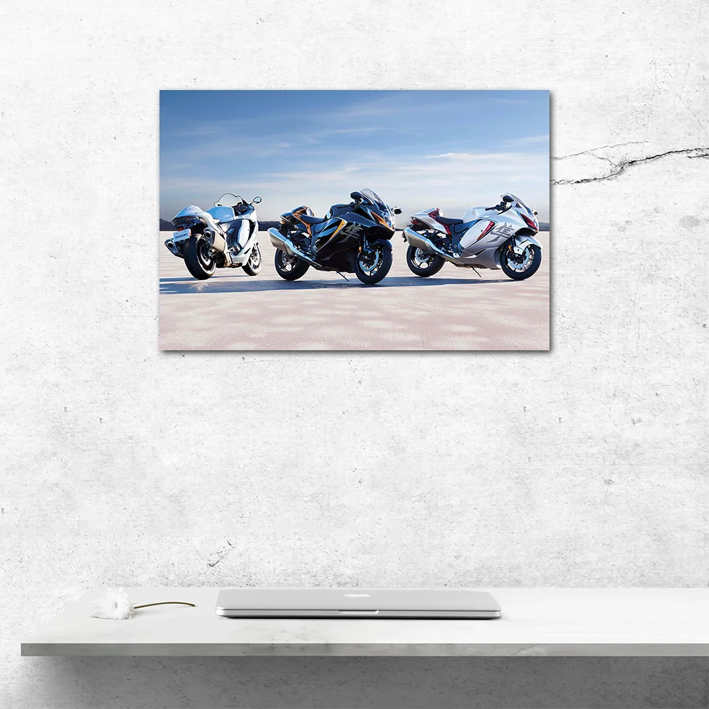 Suzuki Motorcycles Bikes Wall Art Posters Canvas Cloth Fabric Print Painting for Home Room Decor Picture