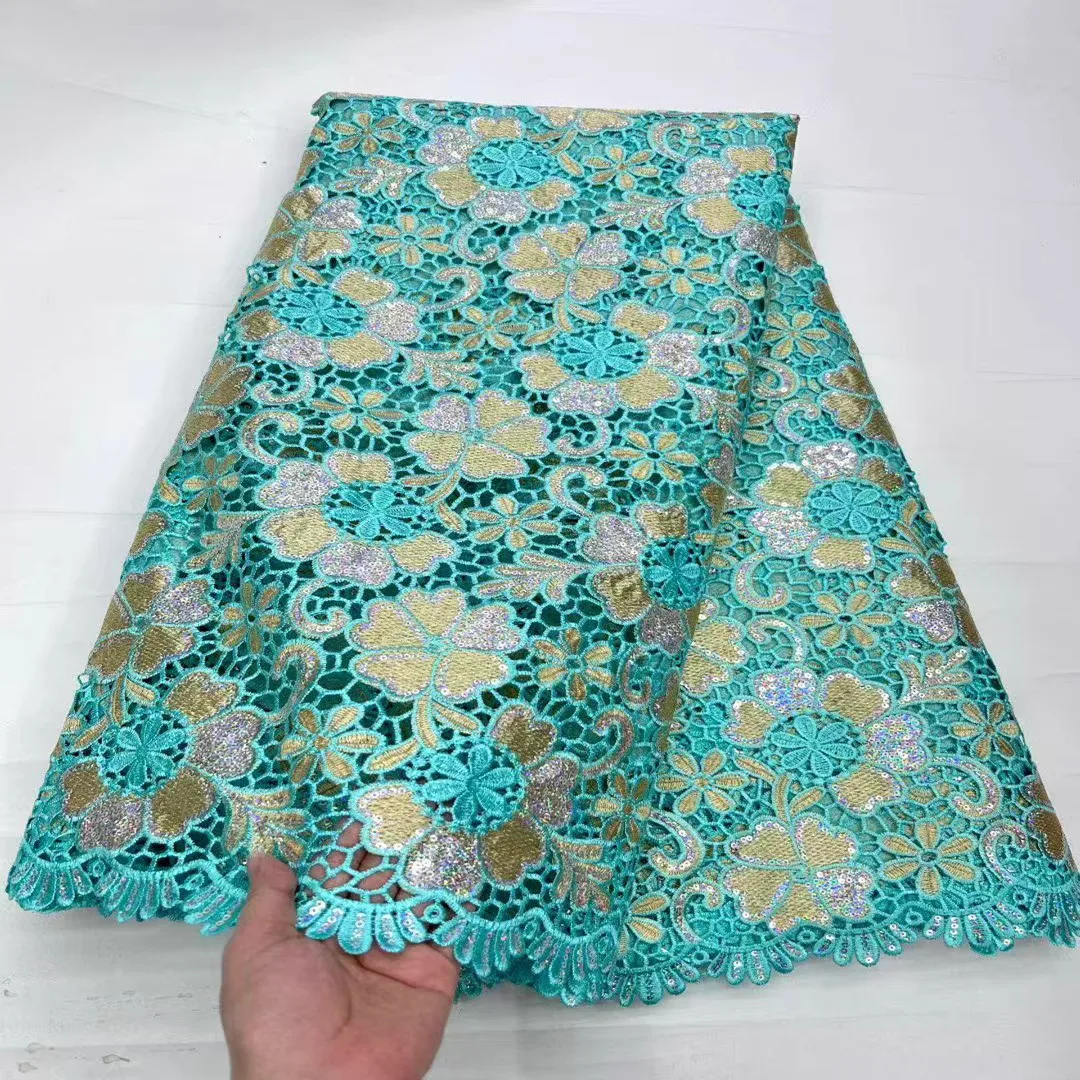 

5yard Exquisite Sequin embroidery sewing New water-soluble lace fabrics cheongsam skirt dress accessories fabric for clothing