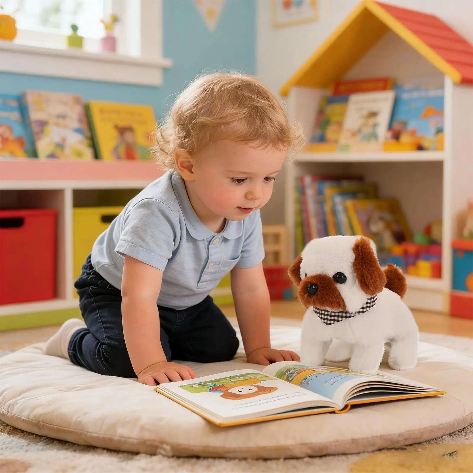 Simulated plush electronic dog, robotic dog Electric Walking Barking Cute Pet electric puppy toy, holiday gift