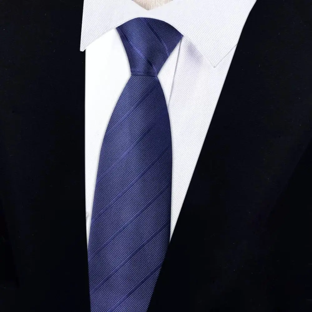 ربطة عنق أنيقة للرجال مخططة باللون الأزرق والأسود قابلة للتعديل هدايا ربطة عنق لحفلات الزفاف والعريس
