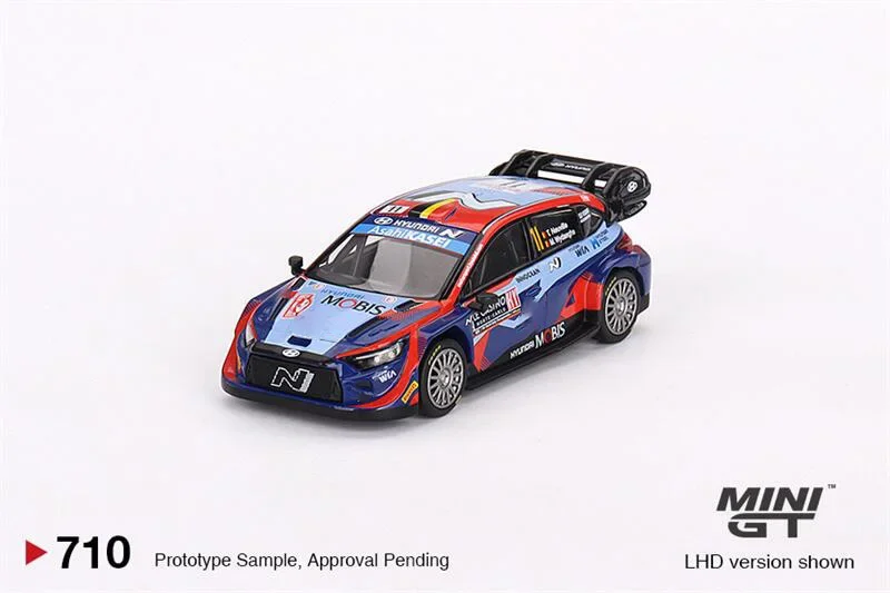 

MINI GT 1:64 Hyundai i20 N Rally 1 2023, литая под давлением модель автомобиля с левым рулем