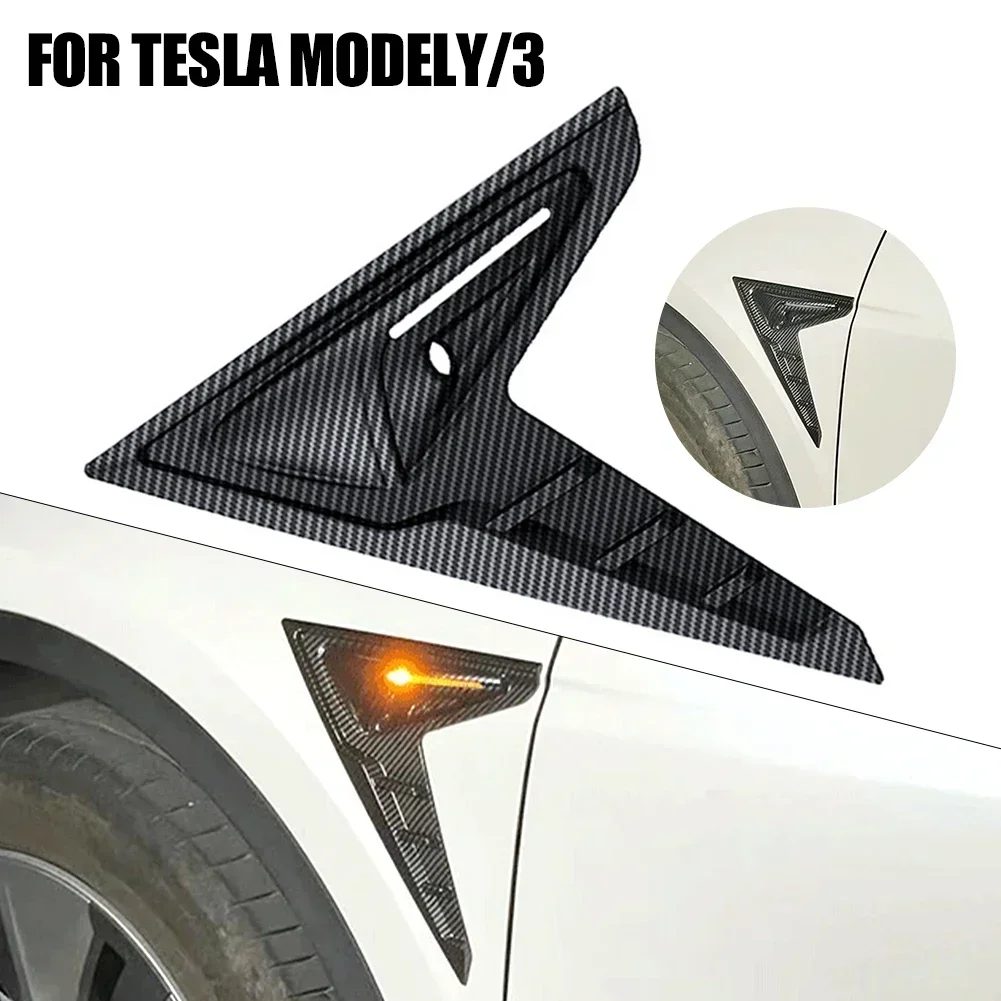 Copertura della fotocamera laterale Thunder per Tesla Model 3 Y Flanks Pannello di rivestimento della lama alare Coperture dello spoiler Modifica