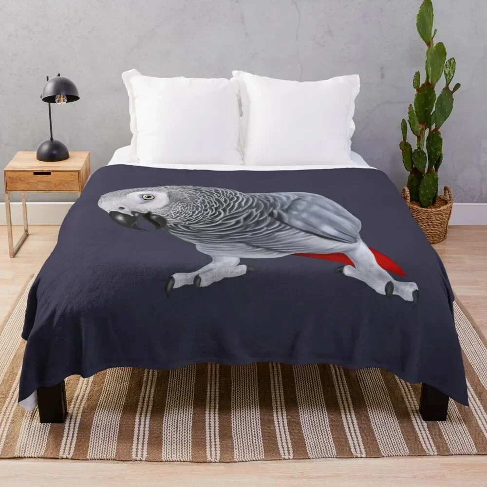 African Grey Parrot Throw Blanket Sofa manga Soft Beautifuls Blankets