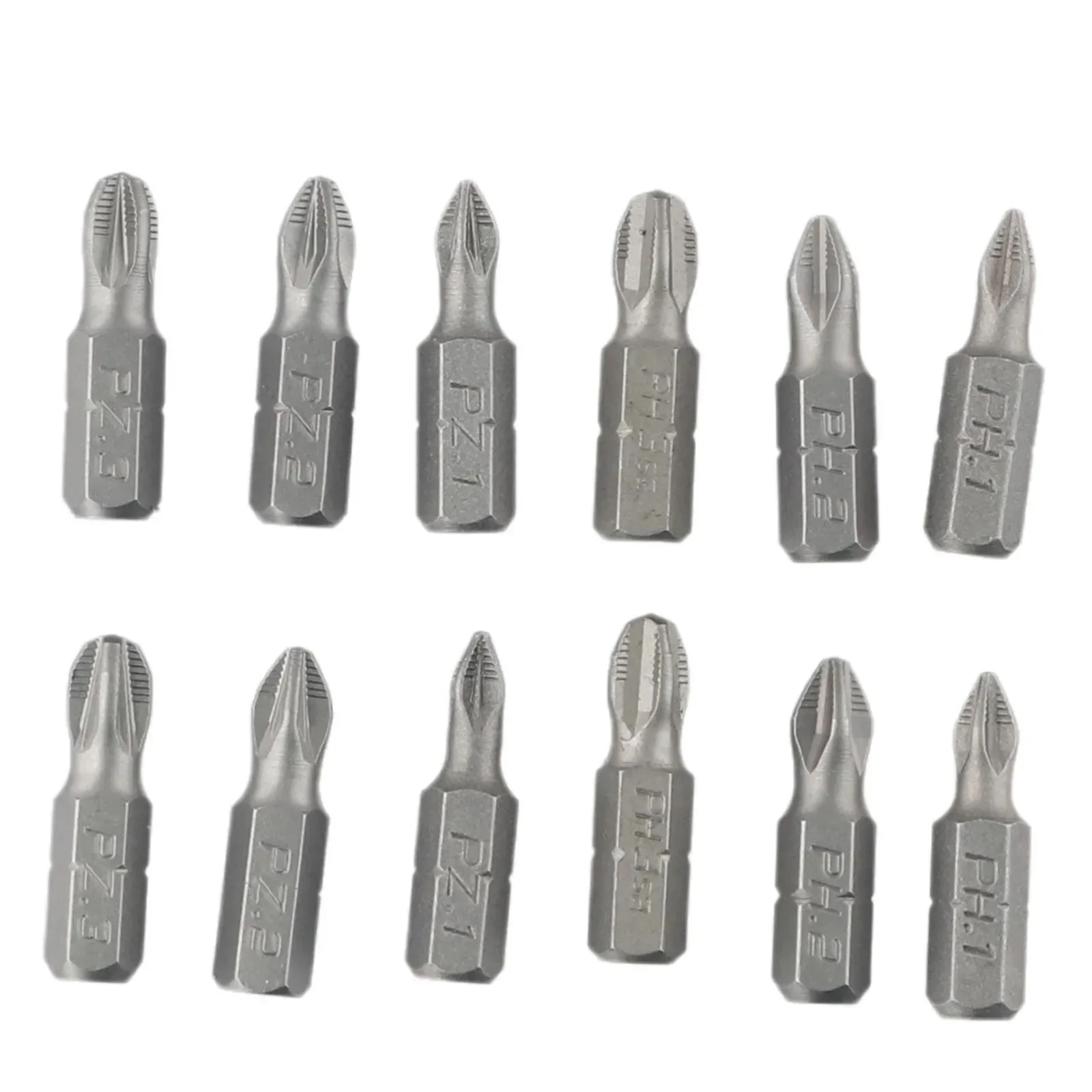 

12pc 25mm Non-Slip Electric 1/4 Inch PH2 Cross Screwdriver Drill Bit Set Magnetic Batch Head PH1 PH2 PH3 PZ1 PZ2 PZ3