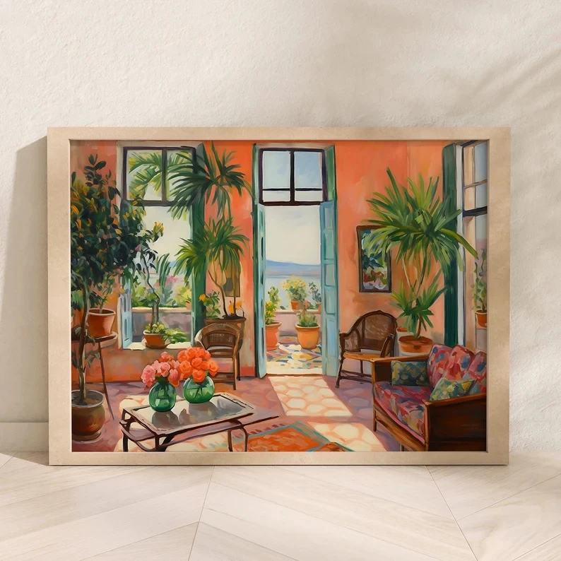Clasisc Henri Matisse Artwork Summer Window View Flower Field Landscape Poster Canvas Painting Wall Pictures Home Decor