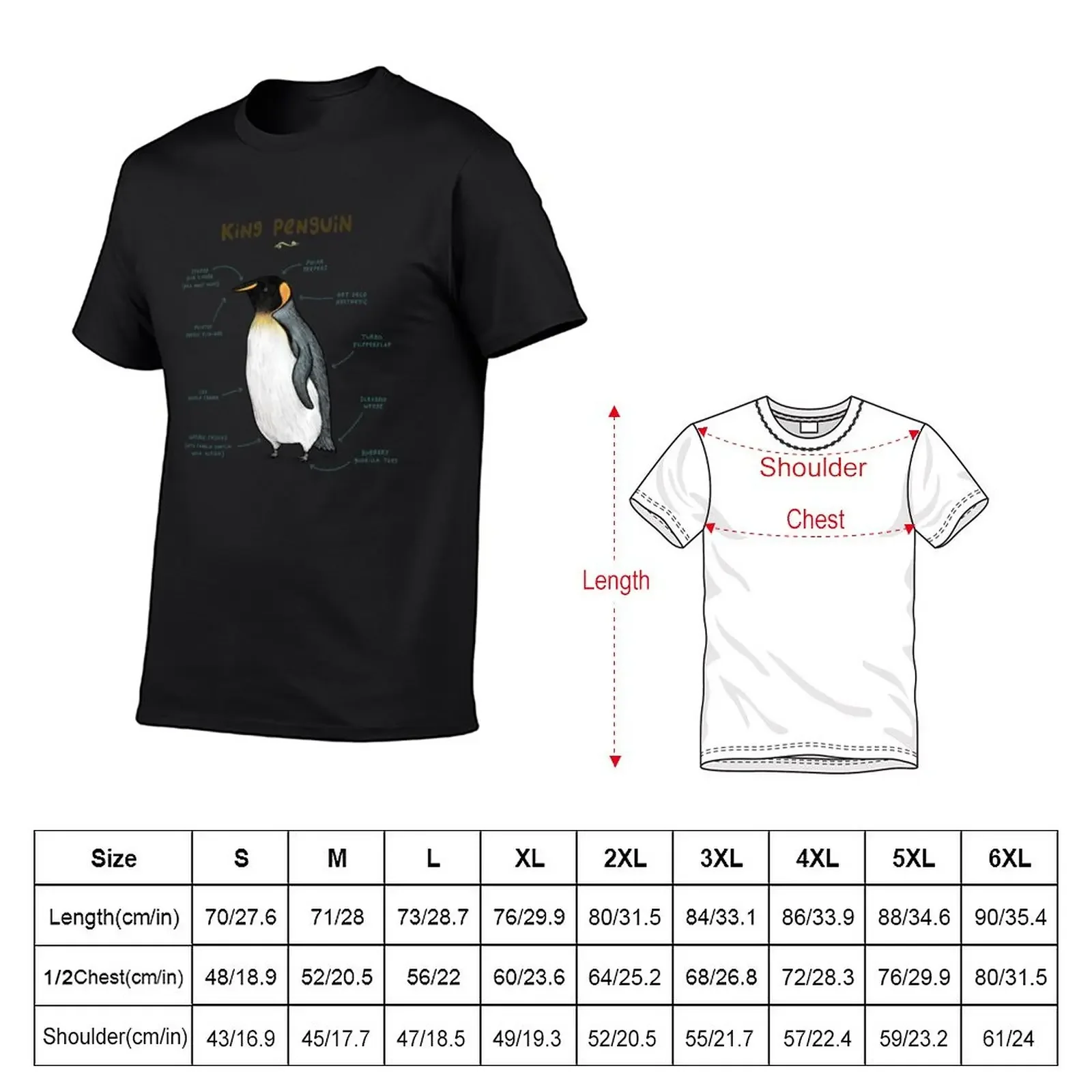 New Anatomy of a King Penguin T-Shirt blank t shirts boys t shirts men workout shirt