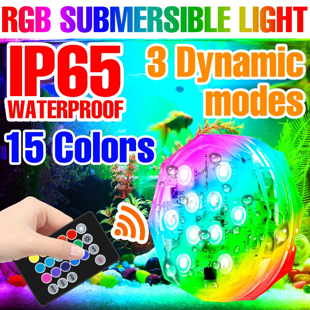 

LED Swimming Pool Light Underwater Submersible Lamp Outdoors Waterproof Garden Carnival Decoration For Party Pond Fountain Lamps