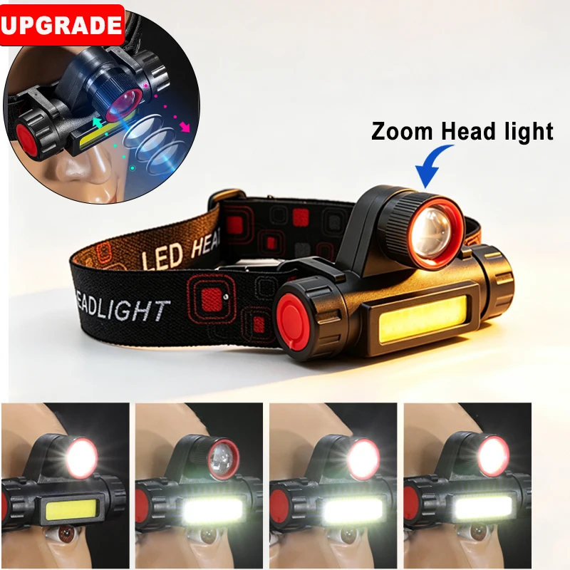 1-5PCS Tragbare Mini Leistungsstarke LED Scheinwerfer XPE + COB USB Aufladbare Jagd Scheinwerfer Wasserdichte Kopf Taschenlampe mit schwanz Magnetische