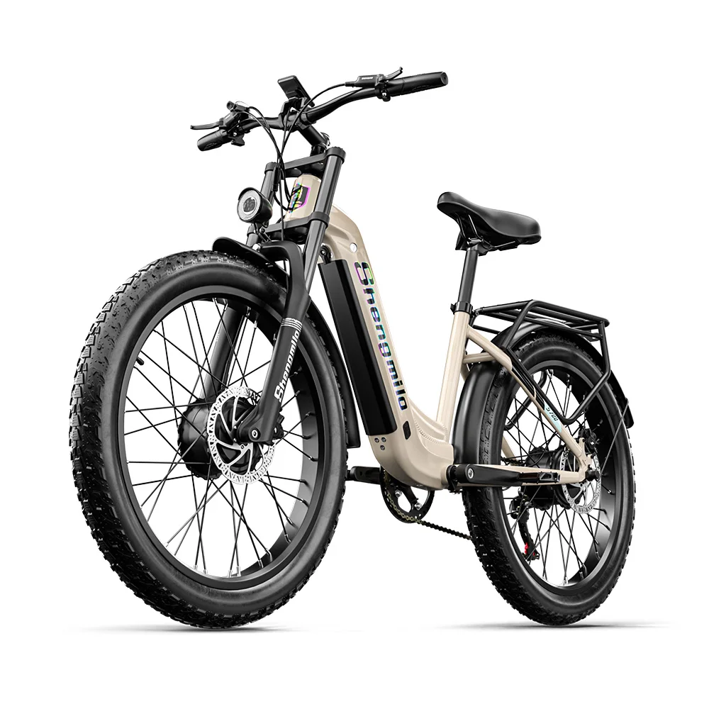 Shengmilo S700 Elektrische fiets voor volwassenen 48V17.5AH Elektrische fiets voor woon-werkverkeer 26-inch elektrische fiets met dikke banden E-Mountain Ebike voor heren 2000W E-bike met dubbele