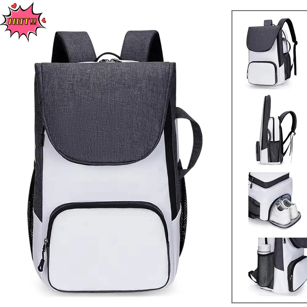 

New Foldable Tennis Paddle Backpack Multifunctional Large Capacity Badminton Racket Bag Shoes Compartment Carrying Handbag