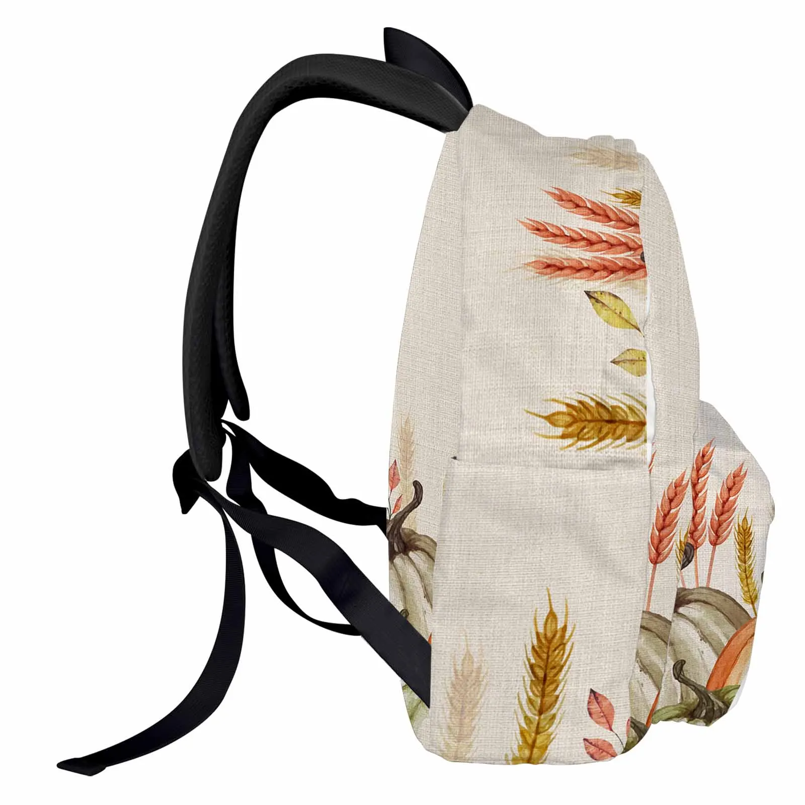 

Wheat Spike Pumpkin Watercolor Backpack Teenagers Student School Bags Laptop Custom Backpack for Men Women Travel Bag