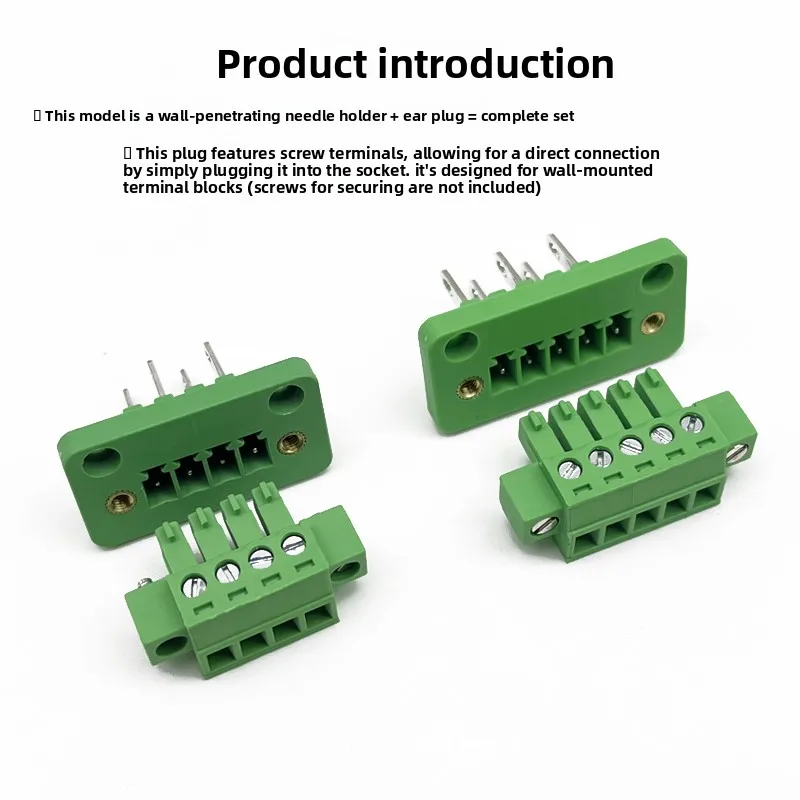 15EDGWB-3.81mm wall-to-wall pcb terminal block with flange fixed panel male and female