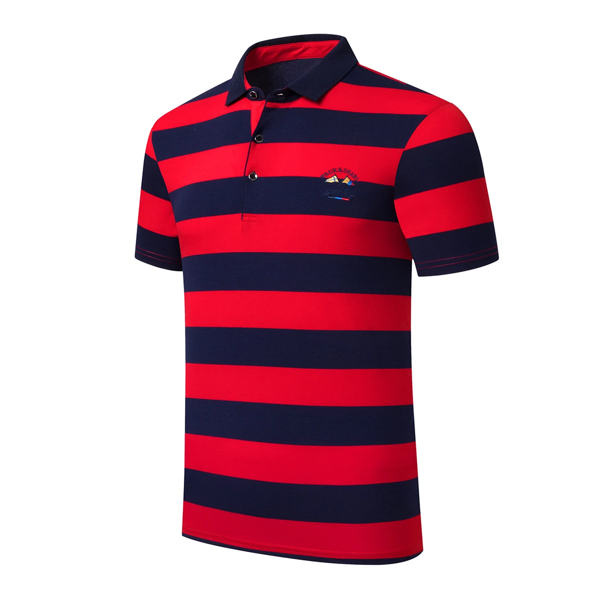 New Summer Men Classic Striped Polo Mens Cotton Short-Sleeved Embroidered Business Casual Hot Polo Shirt Male Dropshipping