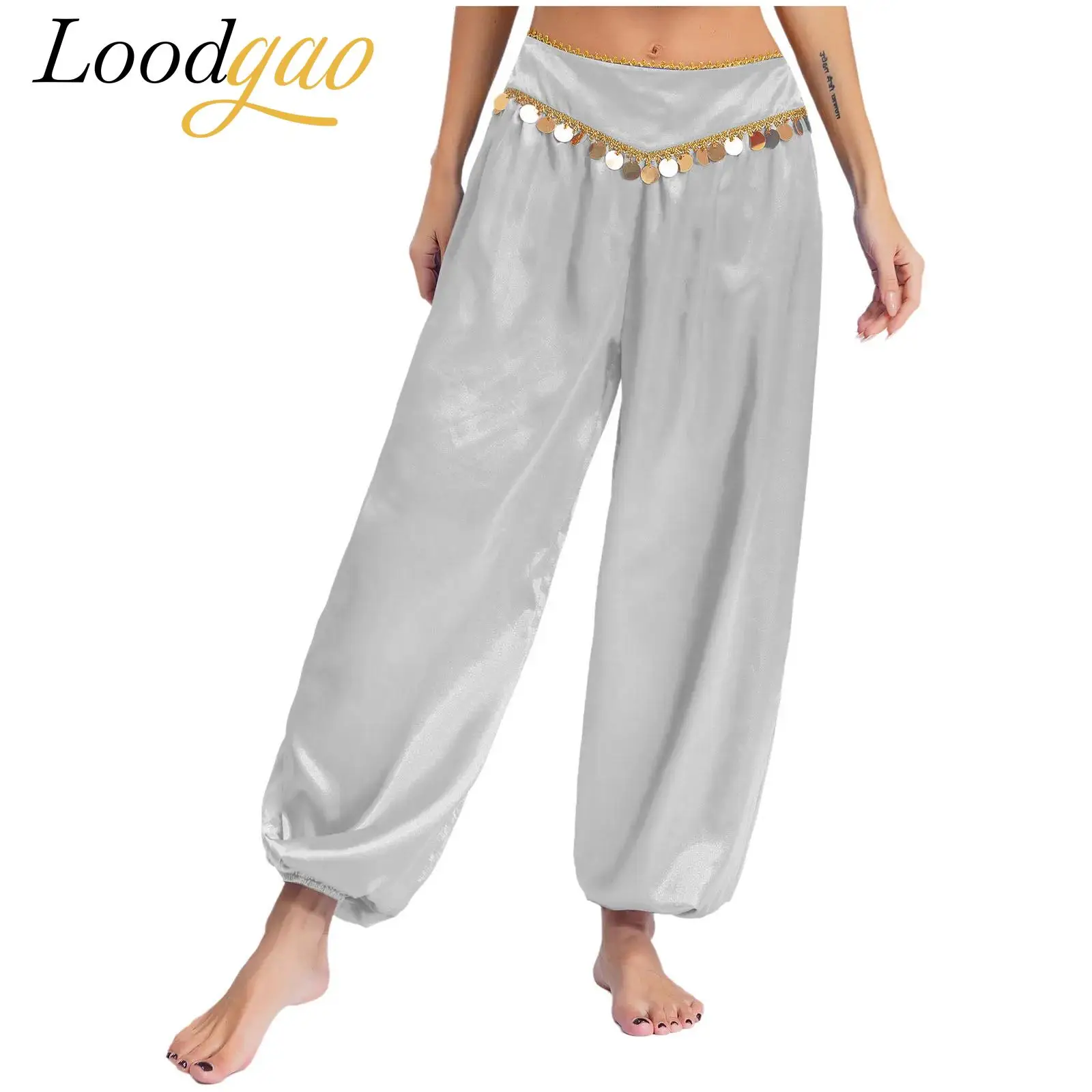 المرأة العربية فضفاضة الحريم السراويل الفضفاضة هالوين تأثيري العربية الشرقية الهندية أداء الرقص زي الرقص الشرقي السراويل