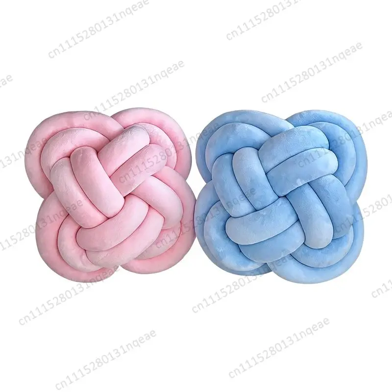 Solid Knot Woven Elastane Throw Pillow Danish Ball Chinese Knot Design PP Cotton Filled Decorative Cushion