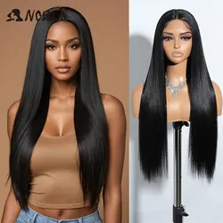 Edle Cosplay Lange Gerade Synthetische Spitze Front Perücken Für Frauen 26Inch Mittleren Teil Hohe Temperatur Faser Synthetische Spitze Perücke
