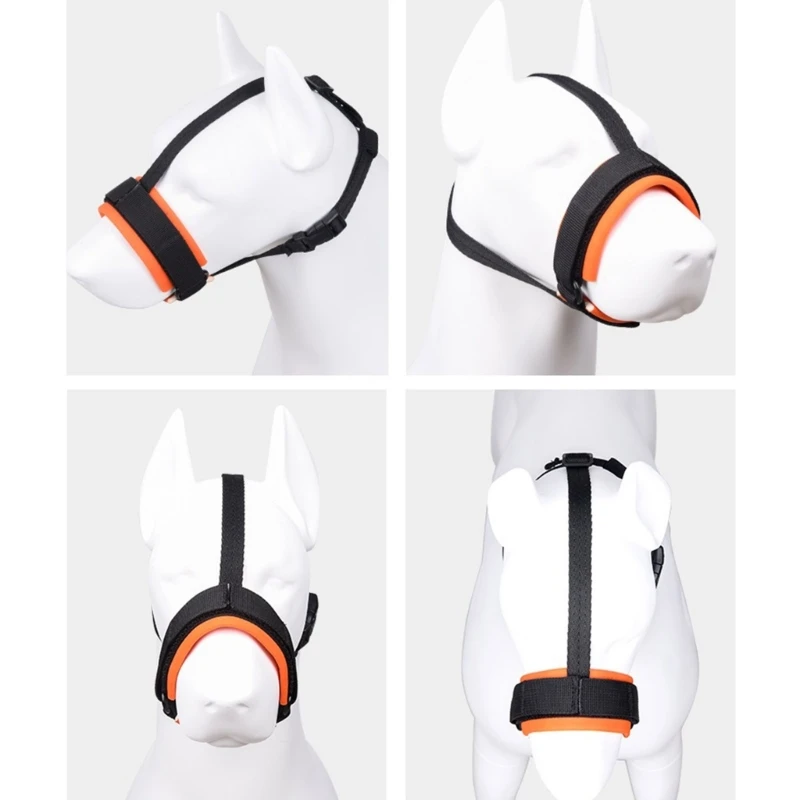 Nylon  Muzzle Guard Handmade Secure Training Cover for Aggressive Dogs Breathable Strap Stop Biting KXRE