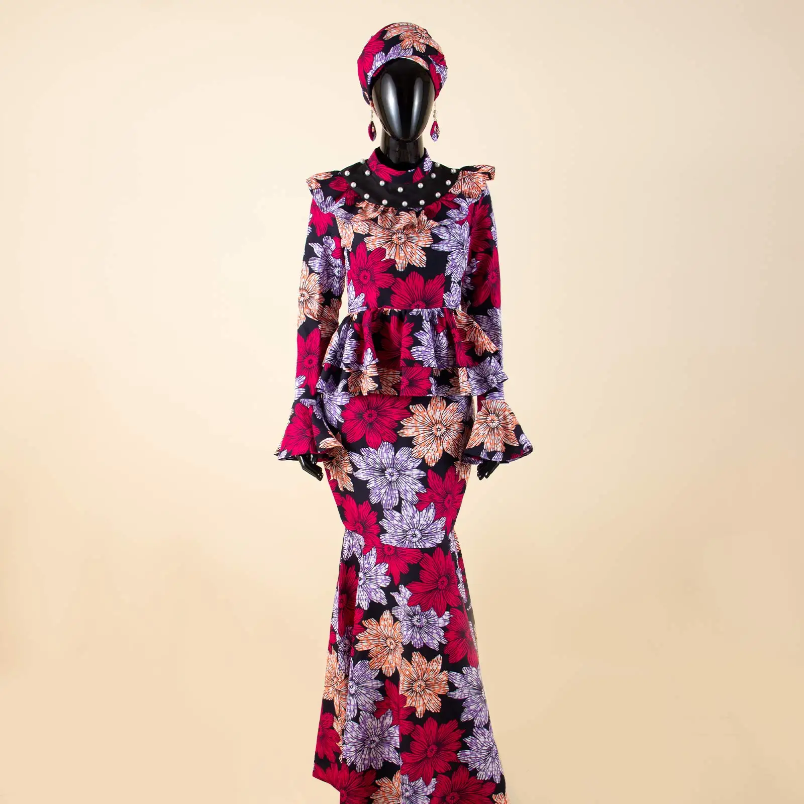 knee length dresses for ladies Ankara Mermaid Dress for Prom and Weddings 4 main image 1