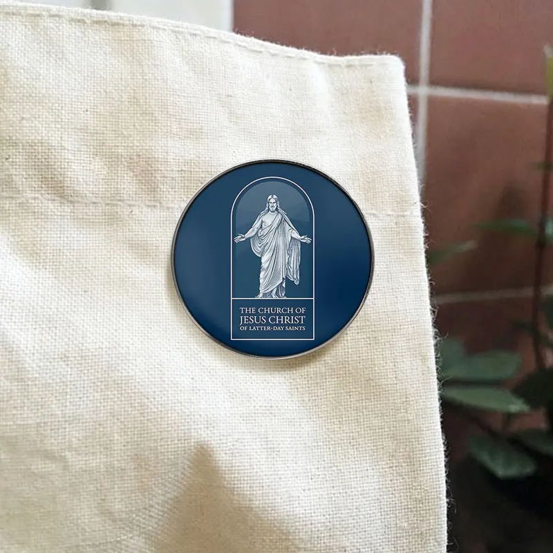 The Church Of Jesus Christ Of Latter Day Saints UV Printing Badge Religious Jesus Statue Brooch Jewelry Gift