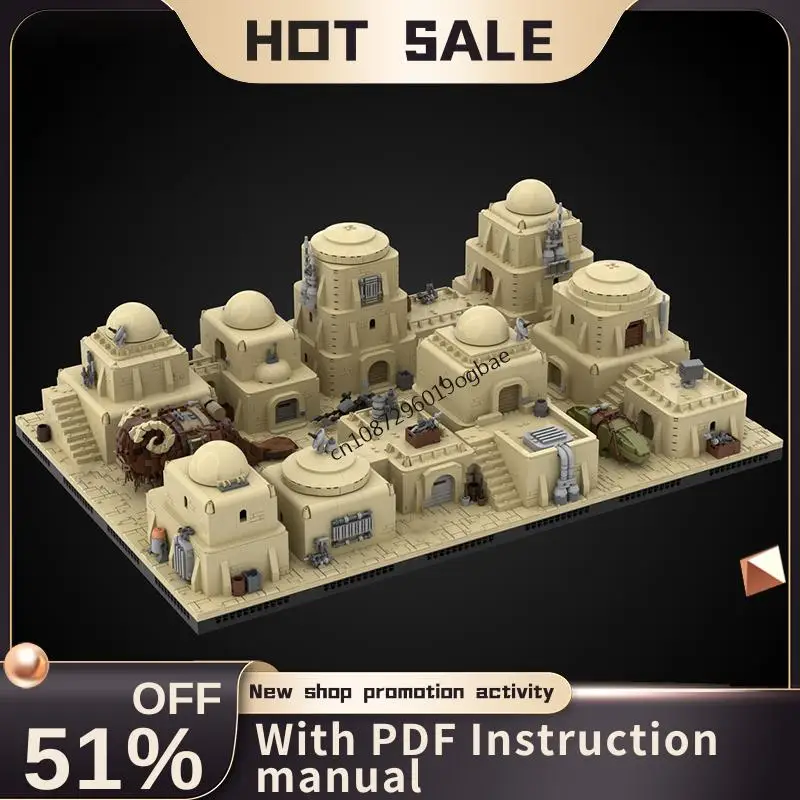 New 7449Pcs Famous Star Battle Movie Moc Tatooined Modular Desert Model Custom Puzzle Diy Creative Ideas Kids Toys Birthday Gift