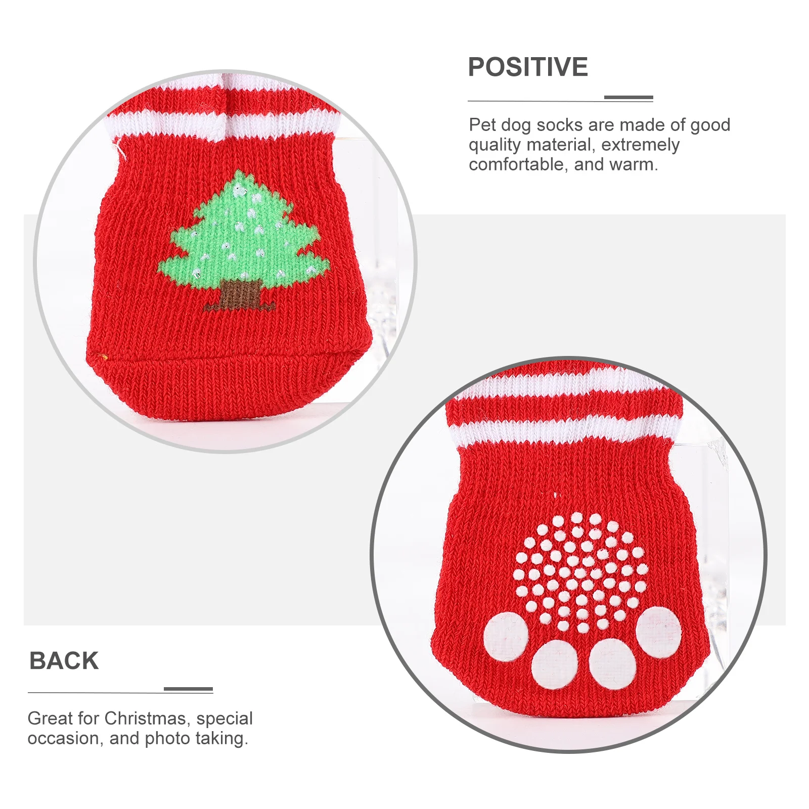 

8Pcs Christmas Pet Socks Dog Socks Anti-Skid Warm Paw Protectors Non-Slip Traction Photo Taking Pet Paw Protectors