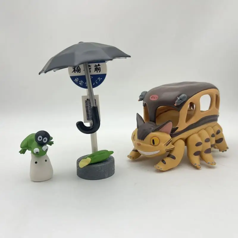 Popularna figurka anime z filmu, warstwowe kwiaty, czarne koty, warstwowa muzyka, bez twarzy, męska figurka akcji z kreskówki w pudełku, prezent urodzinowy.