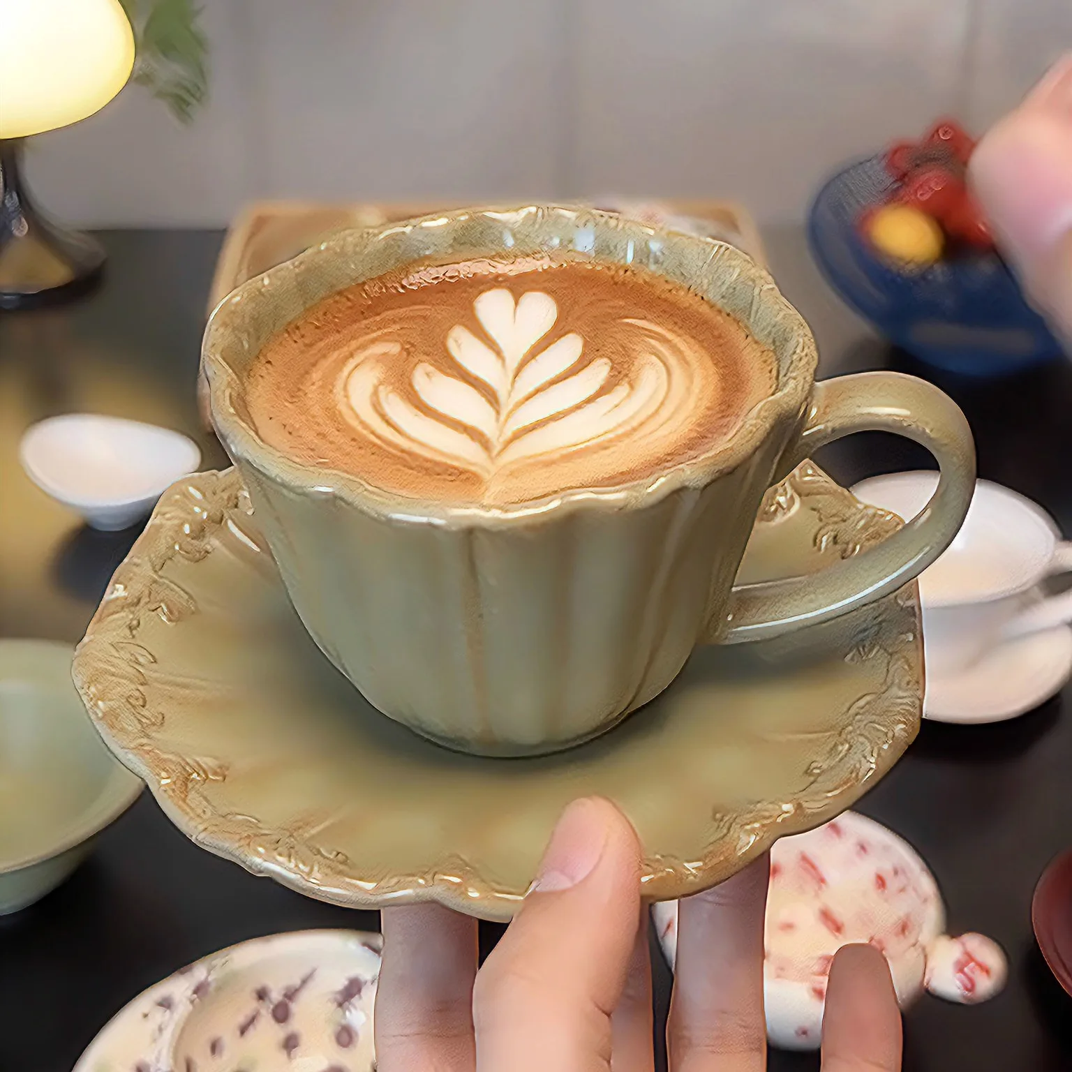 

280 мл винтажная керамическая чашка, женская элитная изысканная текстура, набор тарелок для латте, английская кружка для послеобеденного чая с наборами подносов