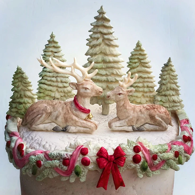 Reindeer Christmas Silicone Sugarcraft Cupcake Baking Mold Fondant Cake Decorating Tools