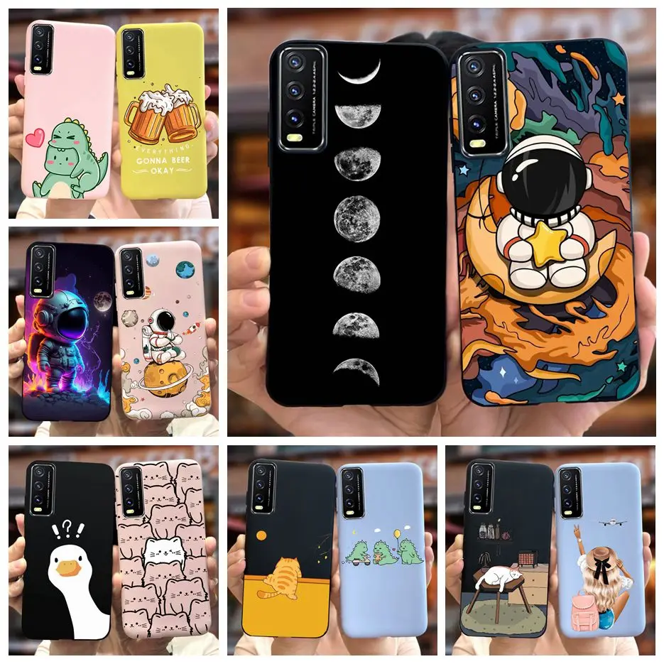 Cute Cartoon Cover For Vivo Y20 Y20i Y20s Y20G Y20T Case Y11s Y12s Soft Silicone Phone Case For Vivo Y12s Y12a Y 20 i Y20 Bumper