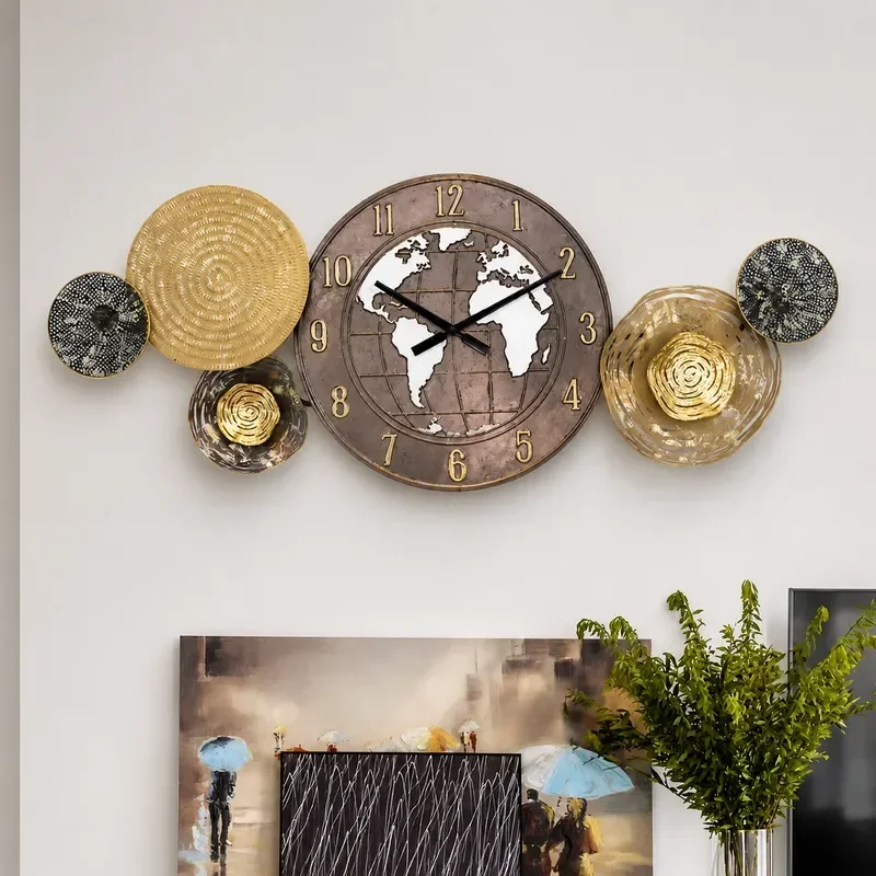 Modern Light Luxury Art Wall Clock Silent Living Room Home Decor Simple Creative Wall Hanging Fashion Atmospheric Clock