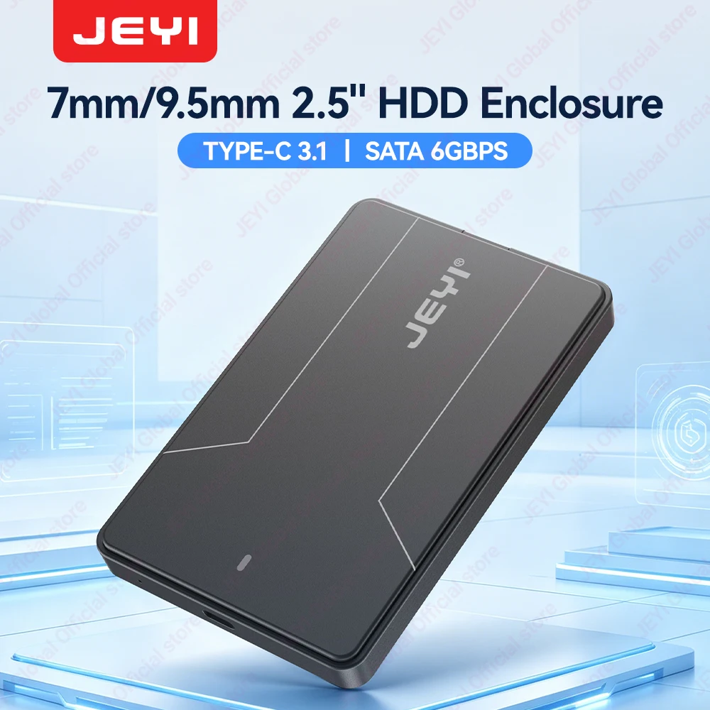 

Внешний корпус для жесткого диска JEYI 2.5 дюйма, USB 3.1 Type-C на SATA III, без инструментов, для 7/9.5 мм SATA HDD/SSD, поддержка UASP