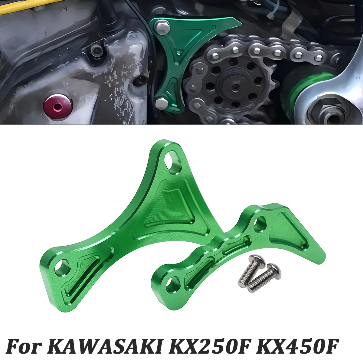 

For Kawasaki KX250F KX450F KX 250F 450F 2004-2015 2016 CNC aluminum Guard Cover Chain Sprocket Cover Case Saver Engine Protector