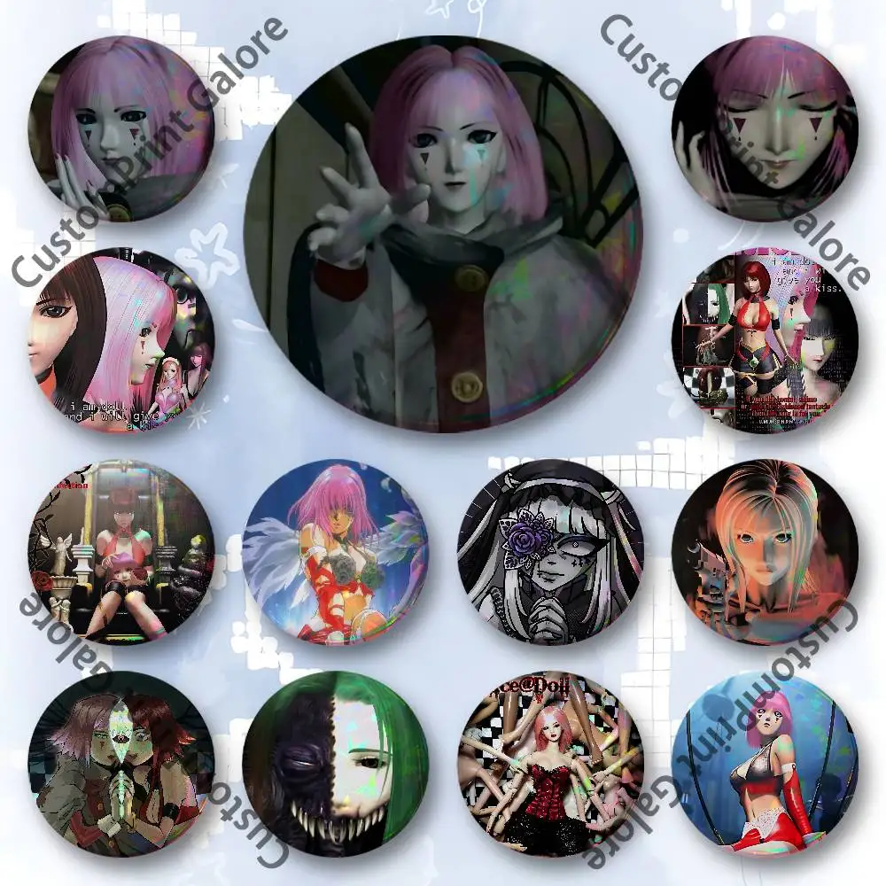 

M-Malice D-Doll Round Custom Badges 75 58 44 32 25 mm Brooch Backpack Hat Enamel Pins Accessories Toys Gifts