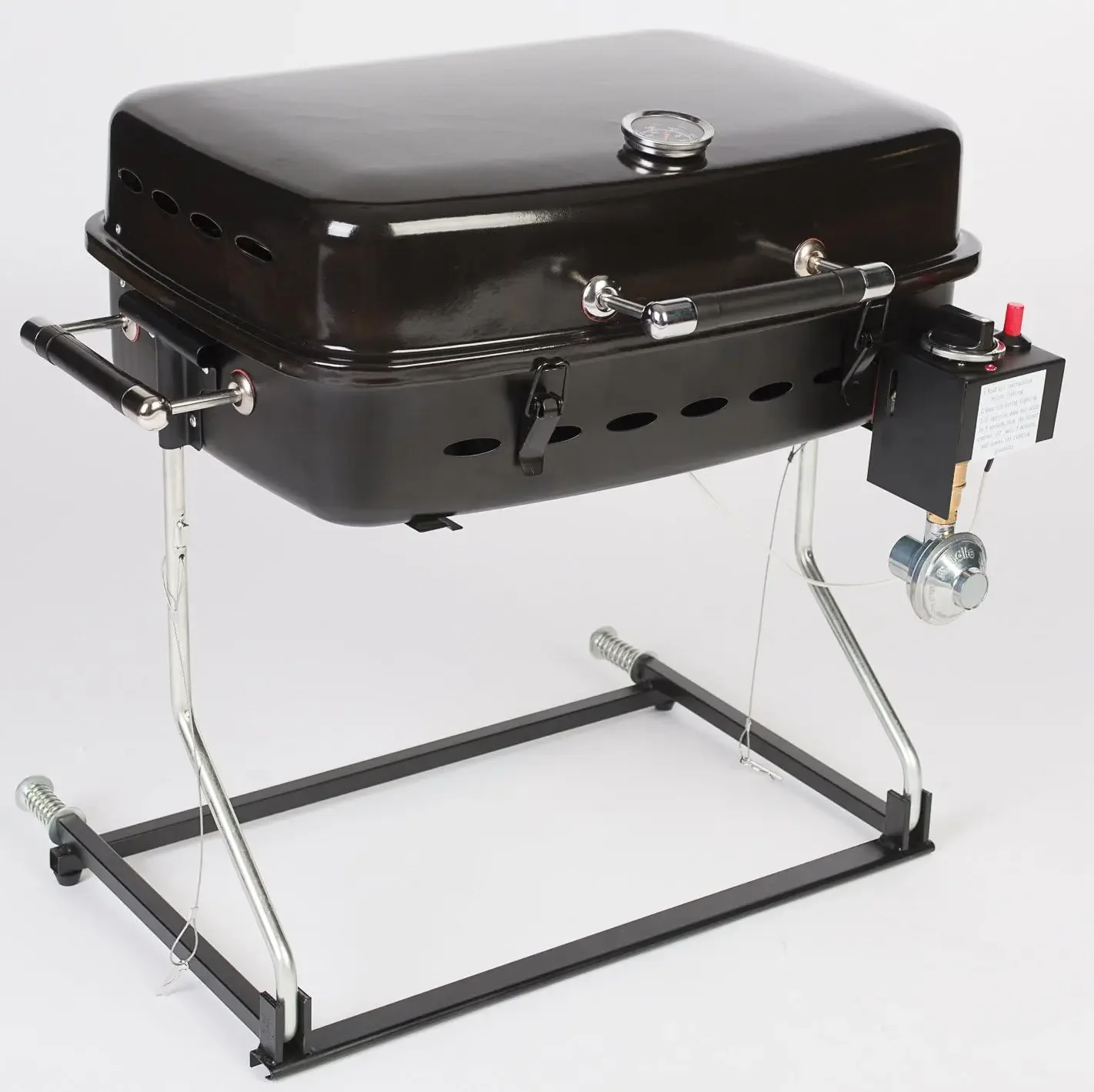 Calandre noire avec adaptateur de bouteille de poulet, barbecue, four de camping en plein air, table de barbecue, 51322